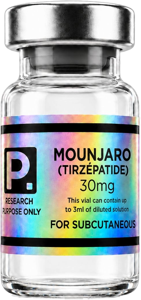Vial Mounjaro Tirzepatide 30mg Peptovia Labs — pureté ≥99% HPLC, research use only